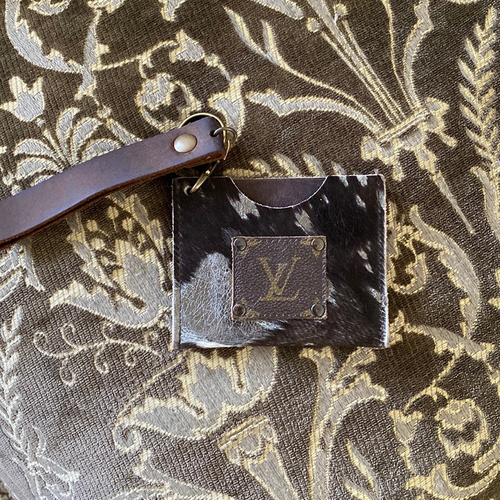 Repurposed LV Card Holder Wristlet